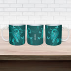 Australia Tourettes Awareness Personalised Ceramic Mug Butterfly Ribbon Art