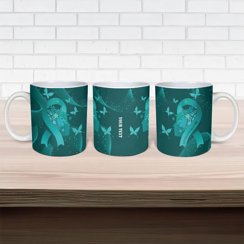 Australia Tourettes Awareness Personalised Ceramic Mug Butterfly Ribbon Art