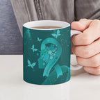 Australia Tourettes Awareness Personalised Ceramic Mug Butterfly Ribbon Art