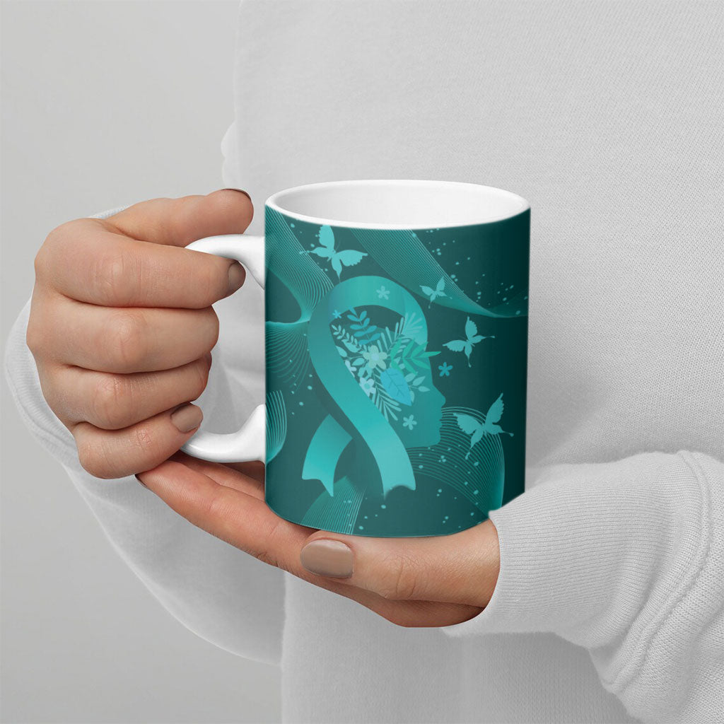 Australia Tourettes Awareness Personalised Ceramic Mug Butterfly Ribbon Art