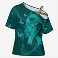 Australia Tourettes Awareness Personalised Cross Shoulder Shirt Butterfly Ribbon Art