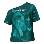 Australia Tourettes Awareness Personalised Cross Shoulder Shirt Butterfly Ribbon Art