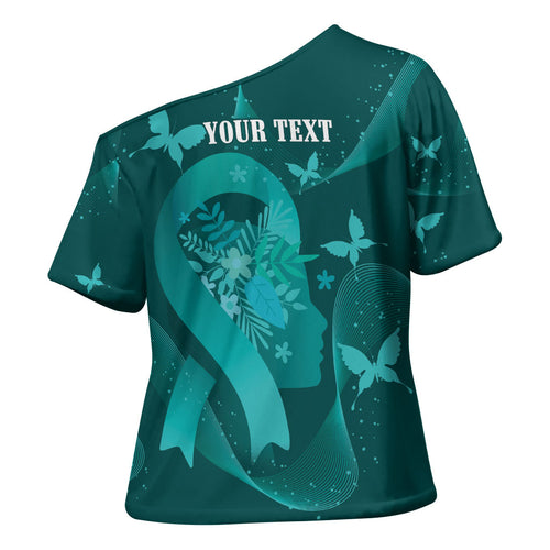 Australia Tourettes Awareness Personalised Cross Shoulder Shirt Butterfly Ribbon Art