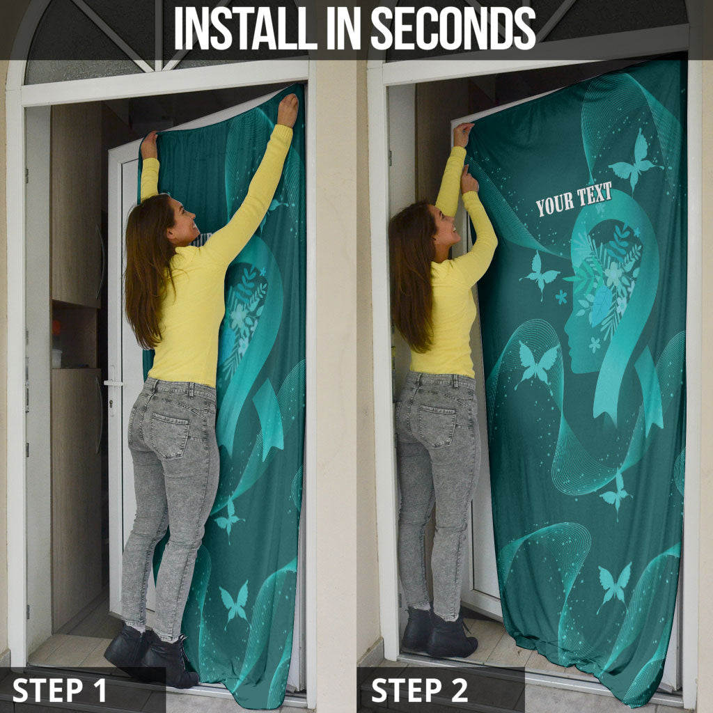 Australia Tourettes Awareness Personalised Door Cover Butterfly Ribbon Art