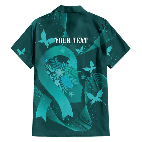 Australia Tourettes Awareness Personalised Family Matching Long Sleeve Bodycon Dress and Hawaiian Shirt Butterfly Ribbon Art