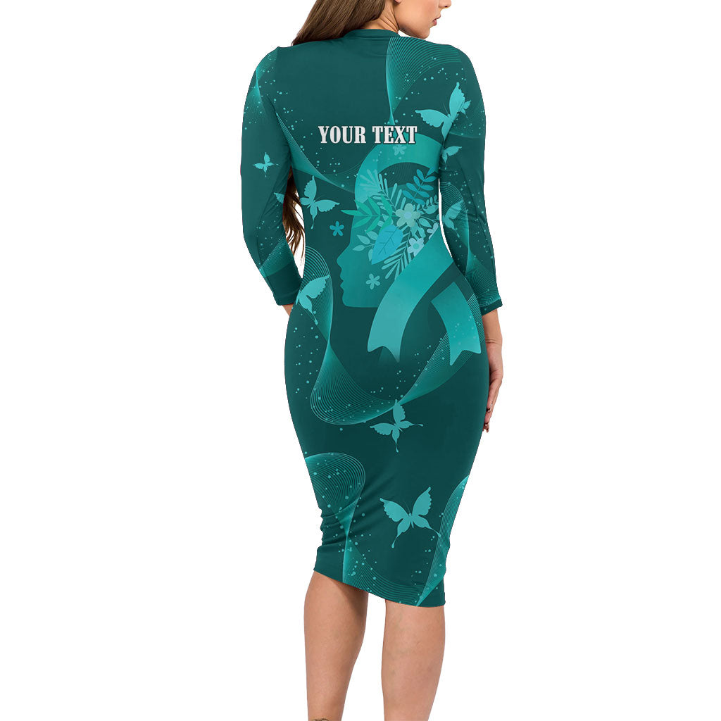 Australia Tourettes Awareness Personalised Family Matching Long Sleeve Bodycon Dress and Hawaiian Shirt Butterfly Ribbon Art