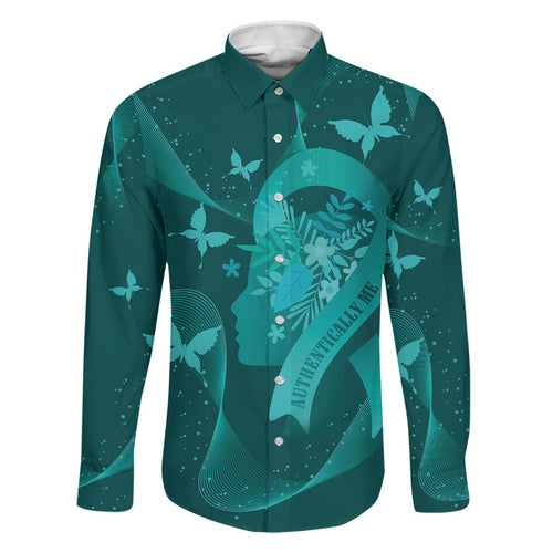 Australia Tourettes Awareness Personalised Family Matching Short Sleeve Bodycon Dress and Hawaiian Shirt Butterfly Ribbon Art