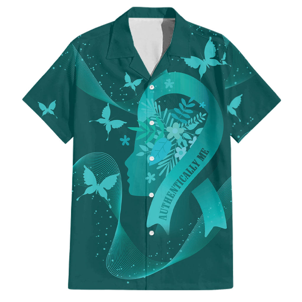 Australia Tourettes Awareness Personalised Family Matching Summer Maxi Dress and Hawaiian Shirt Butterfly Ribbon Art