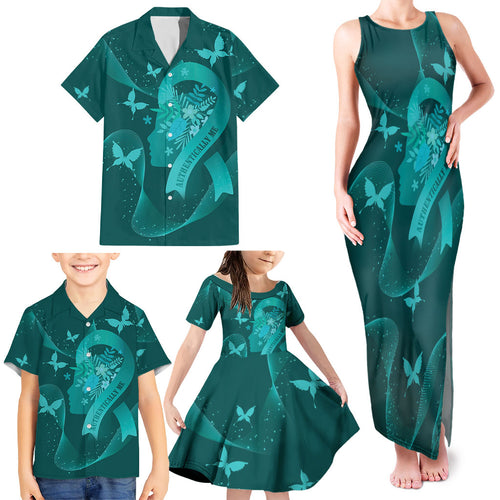 Australia Tourettes Awareness Personalised Family Matching Tank Maxi Dress and Hawaiian Shirt Butterfly Ribbon Art