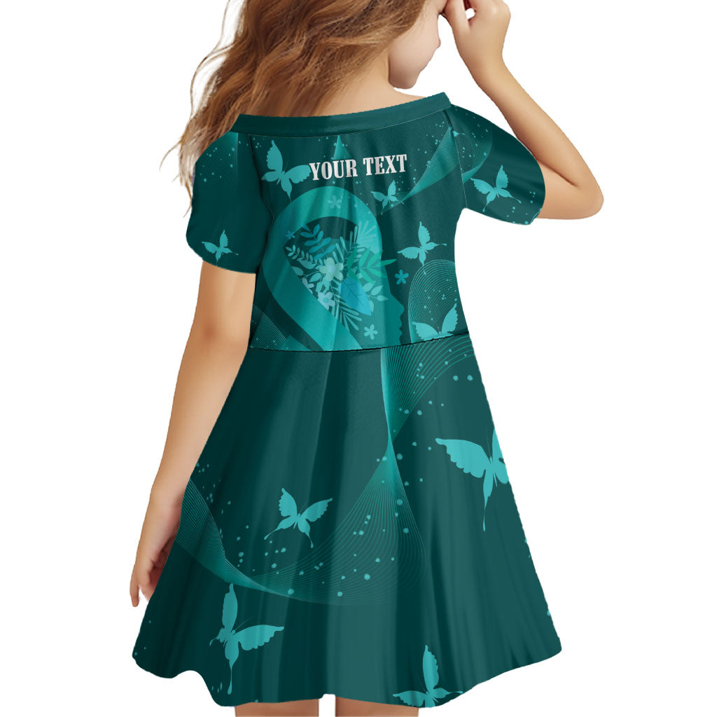Australia Tourettes Awareness Personalised Family Matching Tank Maxi Dress and Hawaiian Shirt Butterfly Ribbon Art