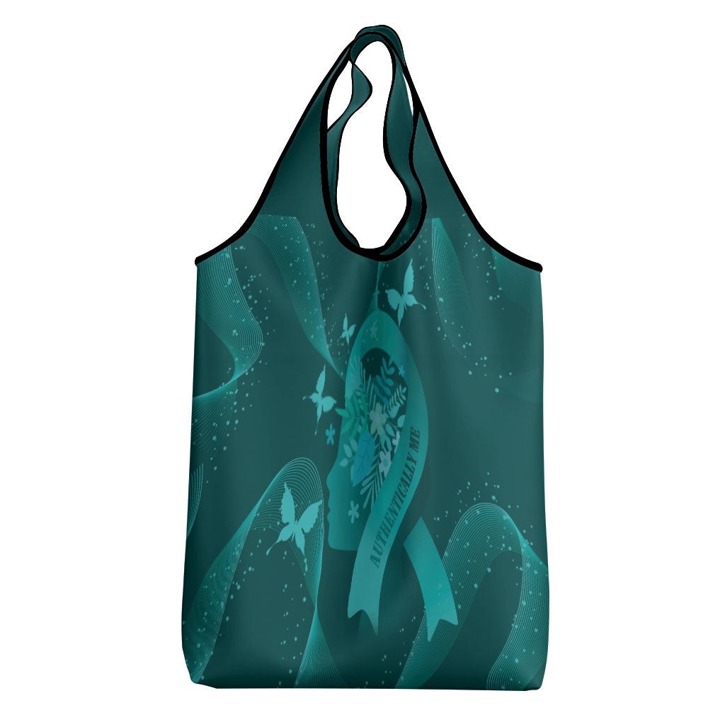 Australia Tourettes Awareness Grocery Bag Butterfly Ribbon Art