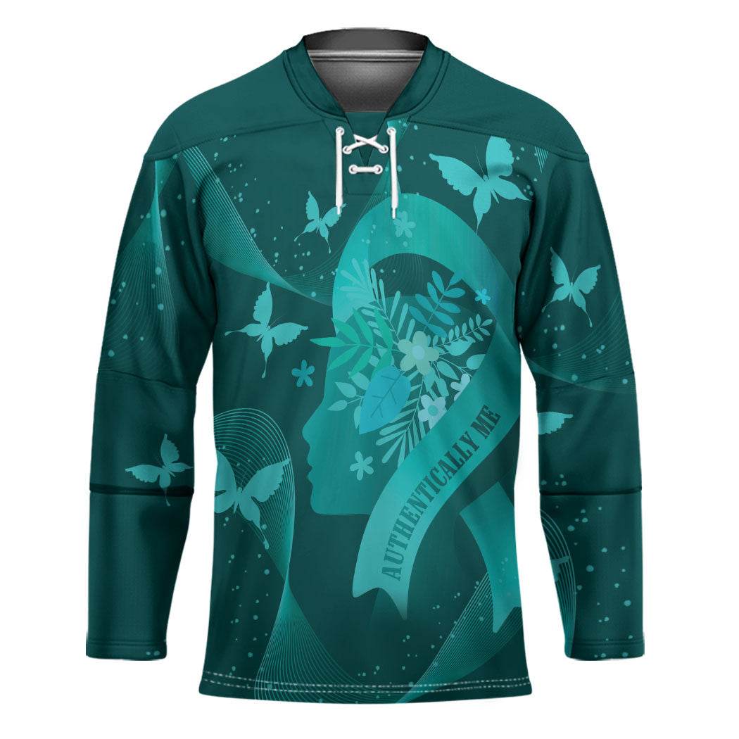 Australia Tourettes Awareness Personalised Hockey Jersey Butterfly Ribbon Art