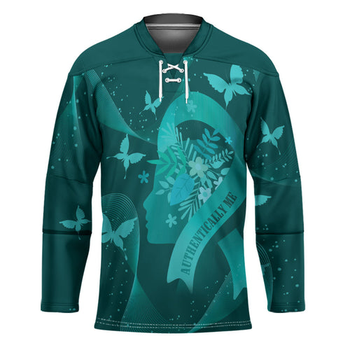 Australia Tourettes Awareness Personalised Hockey Jersey Butterfly Ribbon Art