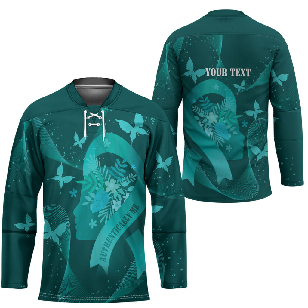 Australia Tourettes Awareness Personalised Hockey Jersey Butterfly Ribbon Art