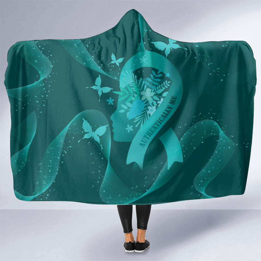Australia Tourettes Awareness Hooded Blanket Butterfly Ribbon Art