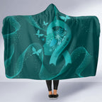 Australia Tourettes Awareness Hooded Blanket Butterfly Ribbon Art