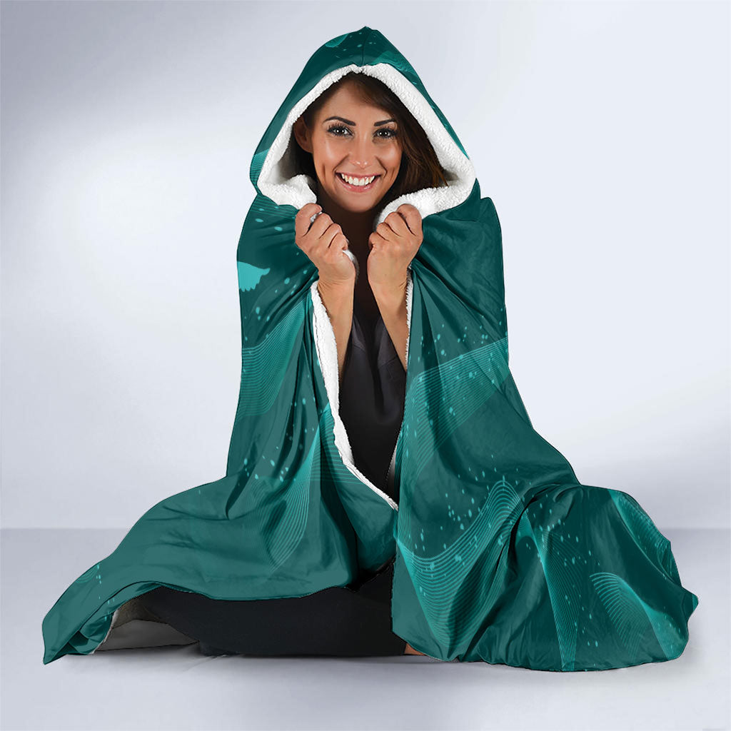 Australia Tourettes Awareness Hooded Blanket Butterfly Ribbon Art