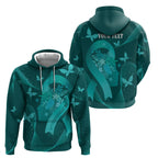Australia Tourettes Awareness Personalised Hoodie Butterfly Ribbon Art