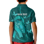 Australia Tourettes Awareness Personalised Kid Polo Shirt Butterfly Ribbon Art