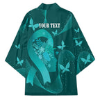 Australia Tourettes Awareness Personalised Kimono Butterfly Ribbon Art