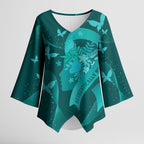 Australia Tourettes Awareness Personalised Kimono Sleeve Blouse Butterfly Ribbon Art