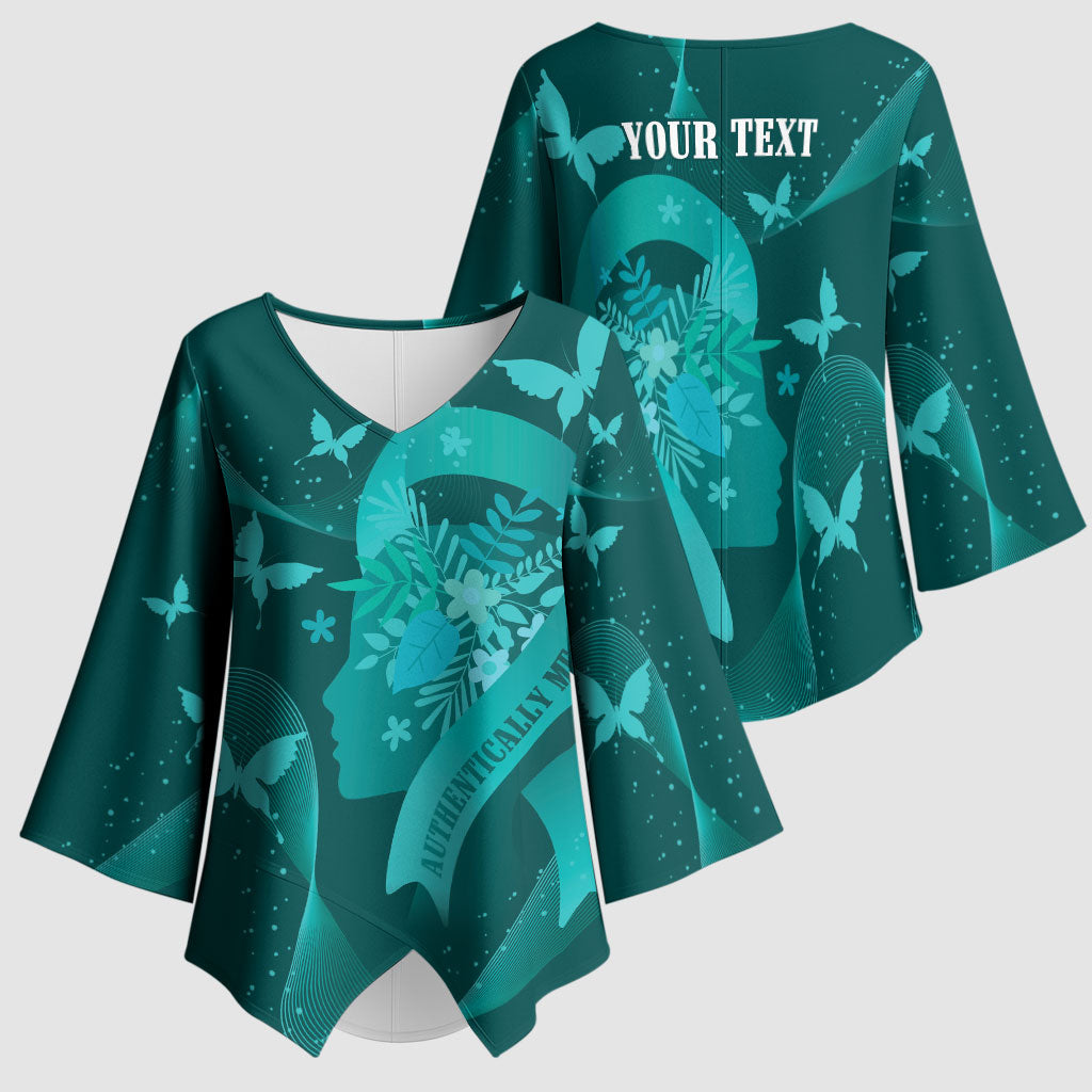 Australia Tourettes Awareness Personalised Kimono Sleeve Blouse Butterfly Ribbon Art