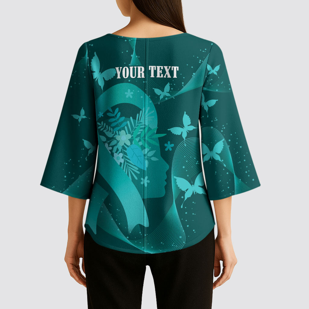 Australia Tourettes Awareness Personalised Kimono Sleeve Blouse Butterfly Ribbon Art