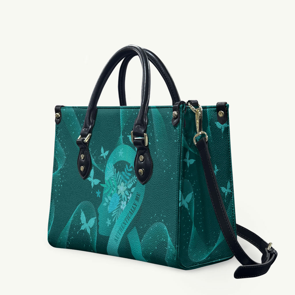 Australia Tourettes Awareness Leather Bag Butterfly Ribbon Art