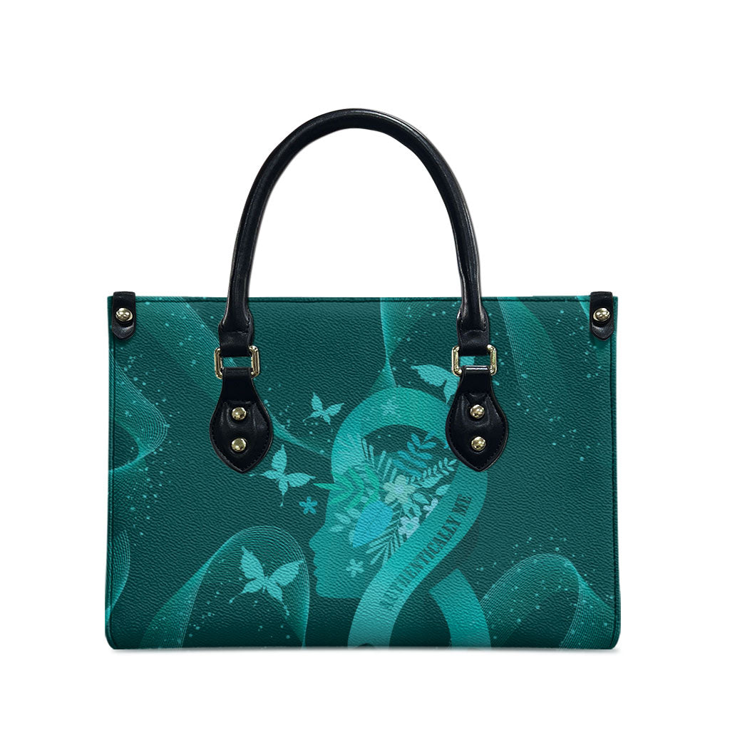Australia Tourettes Awareness Leather Bag Butterfly Ribbon Art