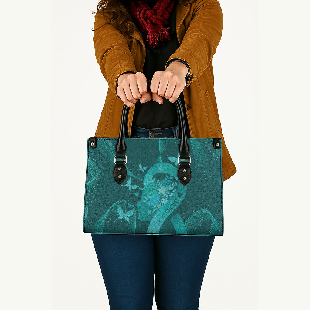 Australia Tourettes Awareness Leather Bag Butterfly Ribbon Art