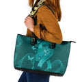 Australia Tourettes Awareness Leather Tote Bag Butterfly Ribbon Art