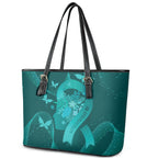 Australia Tourettes Awareness Leather Tote Bag Butterfly Ribbon Art