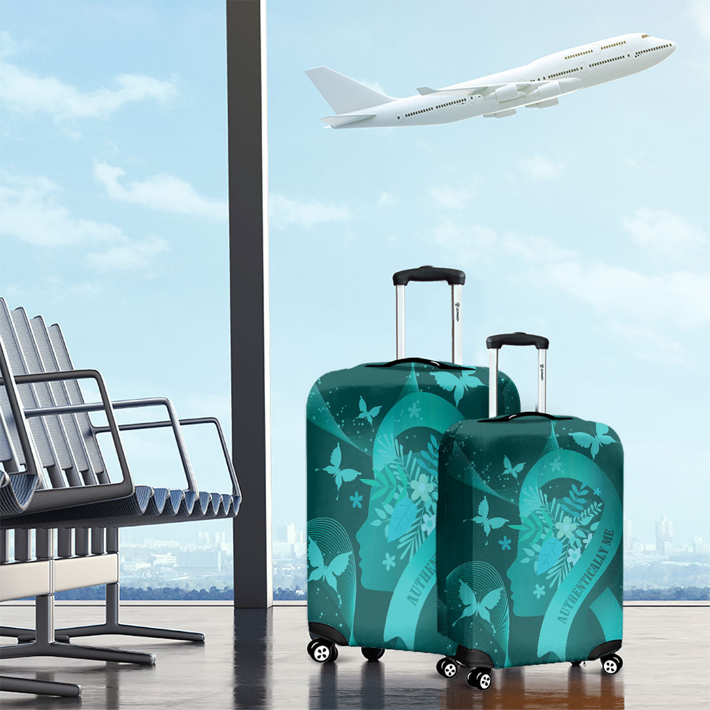 Australia Tourettes Awareness Luggage Cover Butterfly Ribbon Art