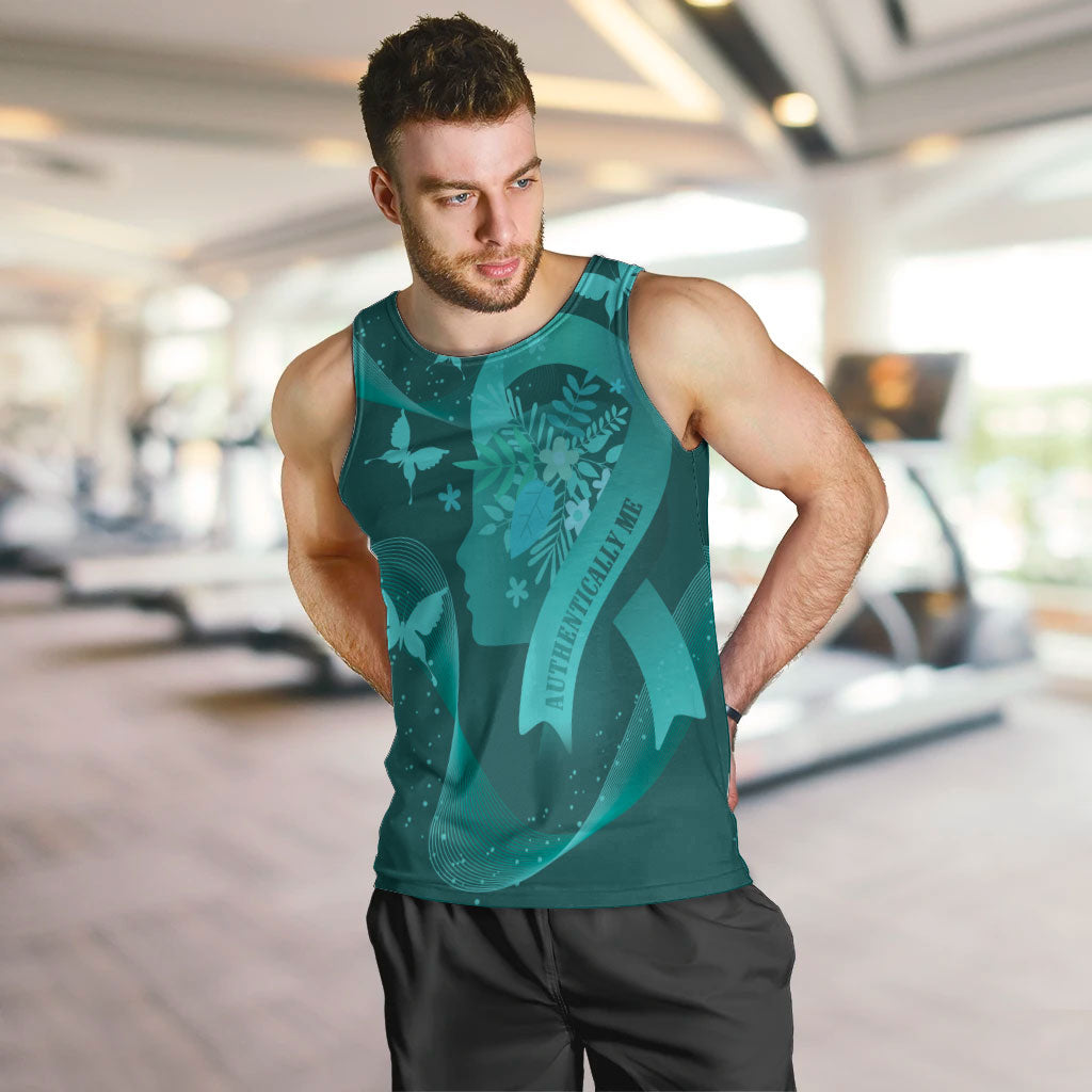Australia Tourettes Awareness Personalised Men Tank Top Butterfly Ribbon Art
