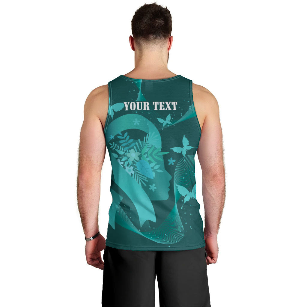 Australia Tourettes Awareness Personalised Men Tank Top Butterfly Ribbon Art