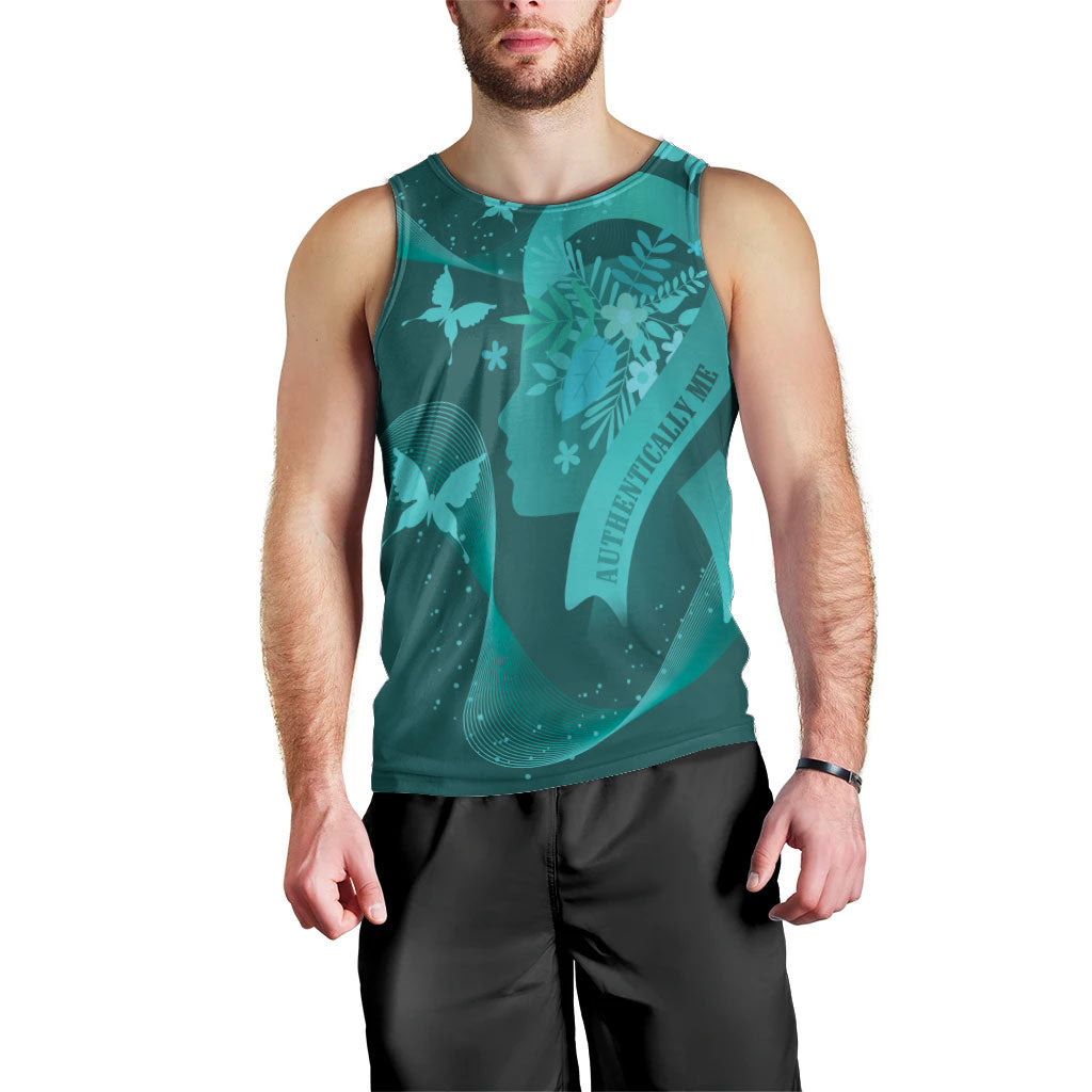 Australia Tourettes Awareness Personalised Men Tank Top Butterfly Ribbon Art