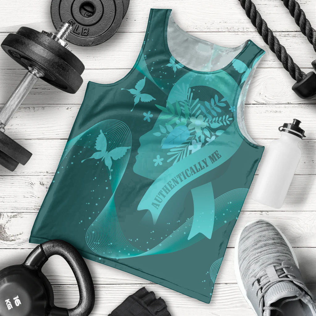 Australia Tourettes Awareness Personalised Men Tank Top Butterfly Ribbon Art