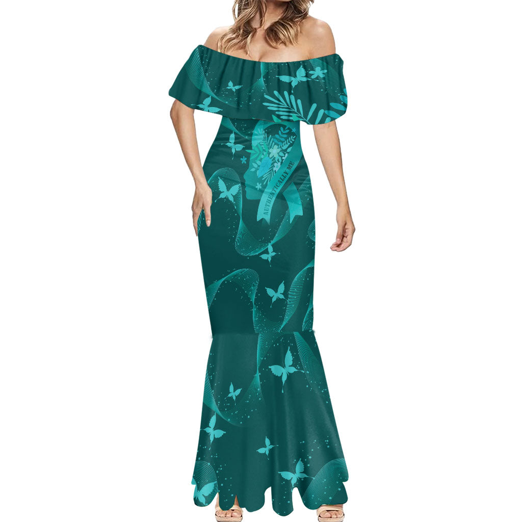 Australia Tourettes Awareness Personalised Mermaid Dress Butterfly Ribbon Art