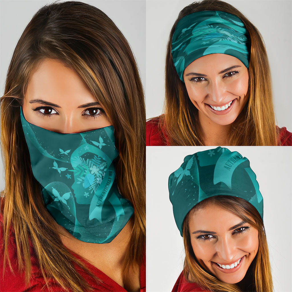 Australia Tourettes Awareness Neck Gaiter Butterfly Ribbon Art