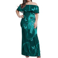 Australia Tourettes Awareness Personalised Off Shoulder Maxi Dress Butterfly Ribbon Art