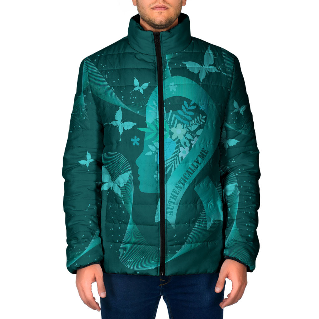 Australia Tourettes Awareness Personalised Padded Jacket Butterfly Ribbon Art