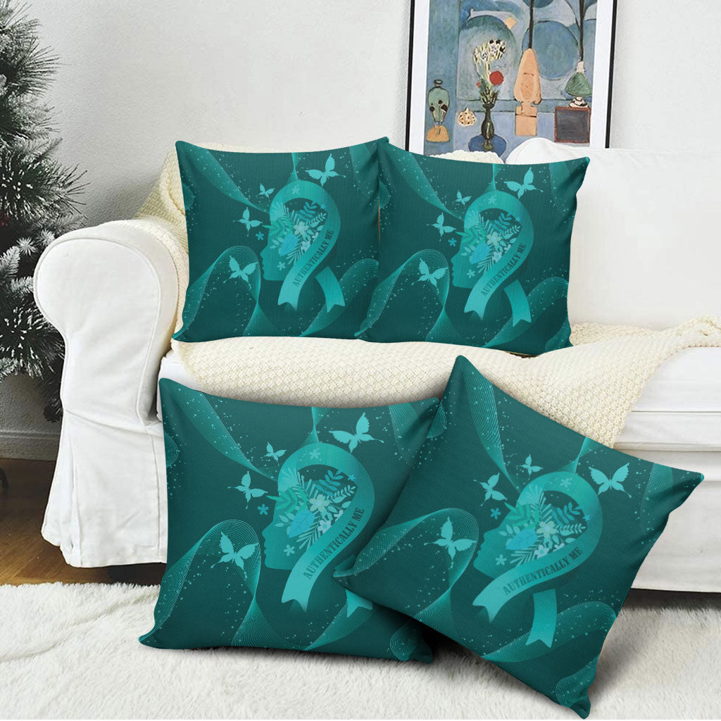 Australia Tourettes Awareness Pillow Cover Butterfly Ribbon Art