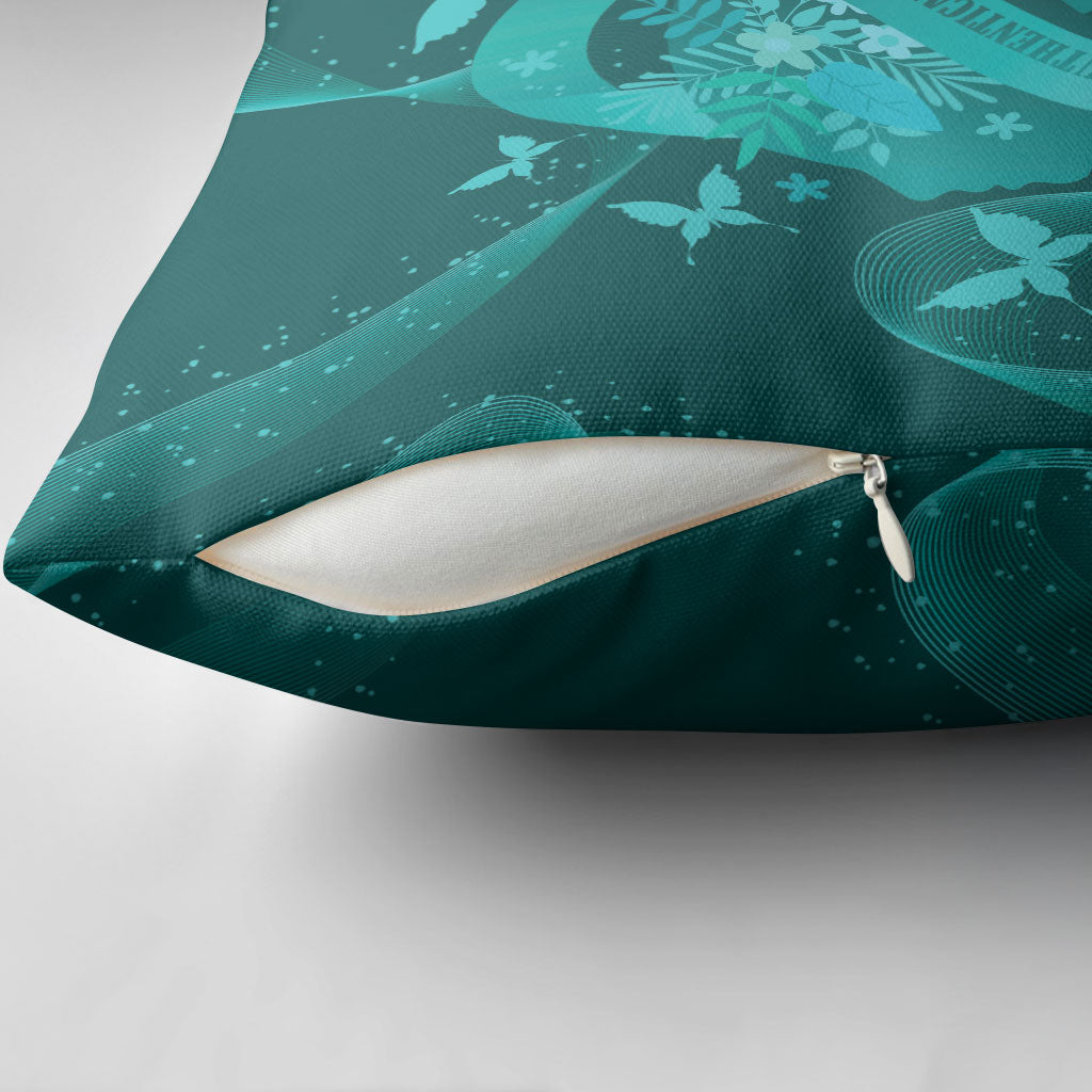 Australia Tourettes Awareness Pillow Cover Butterfly Ribbon Art