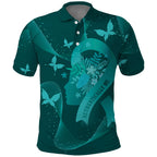 Australia Tourettes Awareness Personalised Polo Shirt Butterfly Ribbon Art