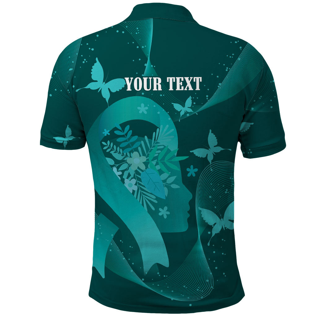 Australia Tourettes Awareness Personalised Polo Shirt Butterfly Ribbon Art