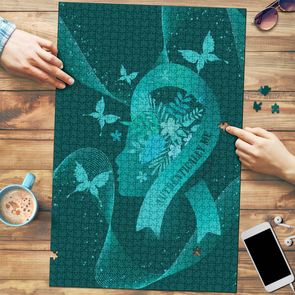 Australia Tourettes Awareness Puzzle Butterfly Ribbon Art
