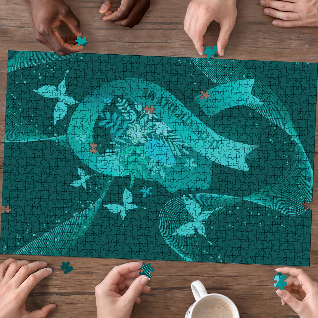 Australia Tourettes Awareness Puzzle Butterfly Ribbon Art