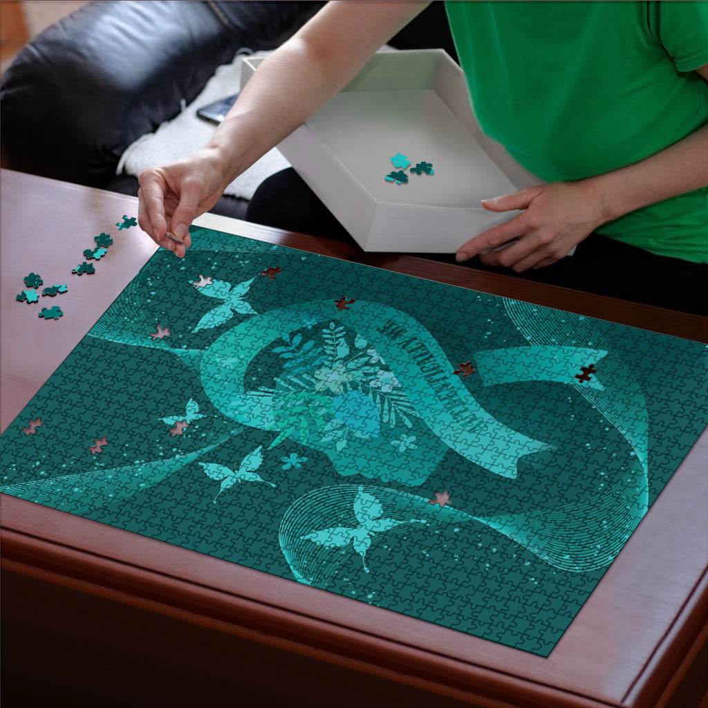 Australia Tourettes Awareness Puzzle Butterfly Ribbon Art