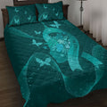Australia Tourettes Awareness Quilt Bed Set Butterfly Ribbon Art