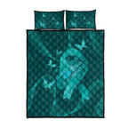 Australia Tourettes Awareness Quilt Bed Set Butterfly Ribbon Art